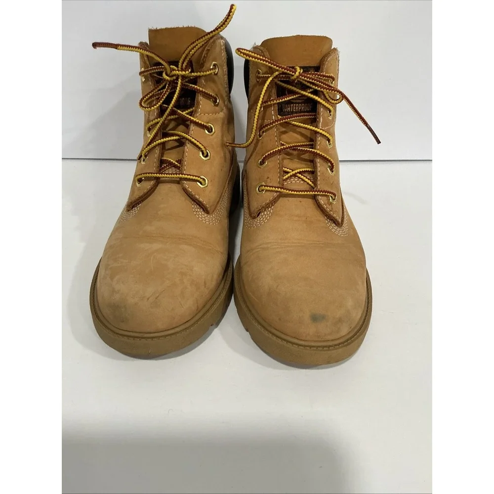 Timberland Boys 5.5M Classic Waterproof Work Boots - Wheat Nubuck Leather